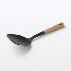 MUJI Wooden Handle Silicone Cooking Spoon & Turner &Spatula 3 Piece Set Japan