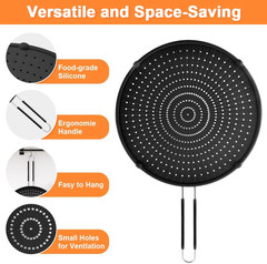 Splatter Screen for Frying Pan, Grease Splatter Guard, Heat-Resistant Splatter G