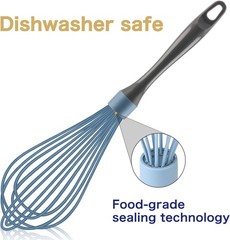 Dishwasher Safe Whisk, Professional Whisks, Stainless Steel & Silicone Wisk, Pla