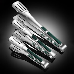 7/9/11.2 IN Stainless Steel Food Clip BBQ Grill Steak Food Clamp Clips Silicone