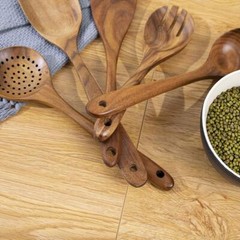 WOOD UTENSILS SET FOR COOKING TEAK WOODEN UTENSILS SET WOOD SPATULA FOR NONSTICK