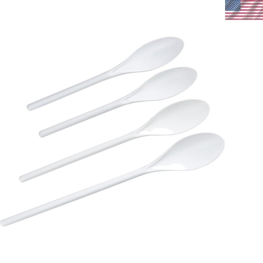 Versatile 4-Piece Plastic Spoon Set, 10-14.5 Inch – Dishwasher Safe Durability