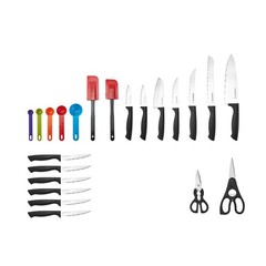 23 Piece Stainless Steel Cutlery Utensil Set Black Dishwasher Safe Kitchen Tools