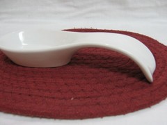 CORNINGWARE TABLEWARE CASUAL CHINA SOLID WHITE CERAMIC SPOON REST