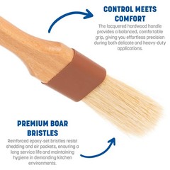 Sparta 4037200 Boarhair 8.25×1 In Flat Pastry Basting Brush Wood Handle Unit