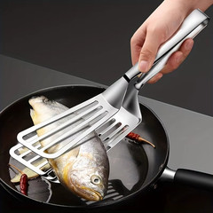 Stainless Steel Steak Clamp Food Clip Tongs Bread Meat BBQ Kitchen Cooking Tool