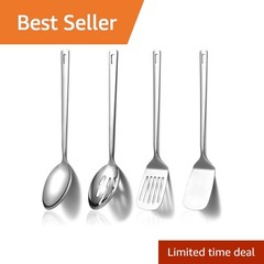 HOMQUEN 4pc Silver Stainless Steel Kitchen Utensils Set