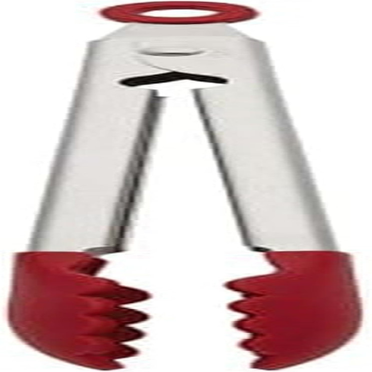 KitchenAid Silicone Stainless Steel Tongs, 12 Inch, Red