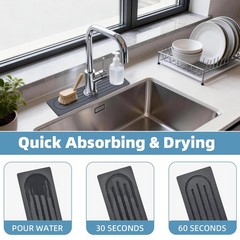 Diatomite Stone Faucet Mat for Kitchen Sink Sink Stone Quick Dry Around Fauce…