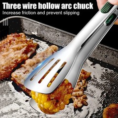 Stainless Steel Steak Clamp Food Bread Meat Clip Tongs BBQ Kitchen Cooking Tools