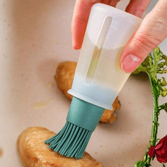 Silicone Oil Bottle Brush BBQ Soft Basting Brush Dispenser Kitchen Cooking Tool