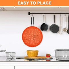 Splatter Screen for Frying Pan, Grease Guard, Heat-Resistant Red