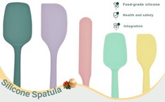 Silicone Spatula Set of 5, Food Grade Rubber Spatulas for Baking, Scraping, High