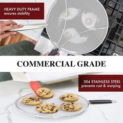 BergKoch 13 Inch Stainless Steel Splatter Screen for Frying Pan