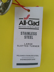 NWT) ALL CLAD Polished Stainless LARGE SLOTTED TURNER Spatula Utensil HEAVY DUTY