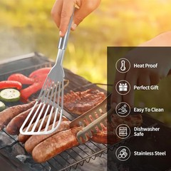 Fish Spatula, 2 Pack Stainless Steel Metal Spatula, Slotted Spatulas for Cooking