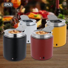 2* Commercial Soup Warmer Pot Electric Soup Kettle with Hinged Lid Food Warmer