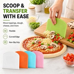 Dough Cutter Dual Sided Flexible Plastic Bowl Scraper for Bread Pizza Pastry