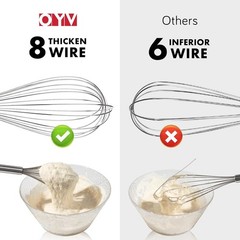 304 Stainless Steel Whisk Set, Dishwasher Safe Rustproof Metal Whisk, Profess…