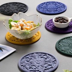 3Pcs Silicone Placemat Set Heat Resistant Bowl Cup Pot Mat Pads Table Decor Mat