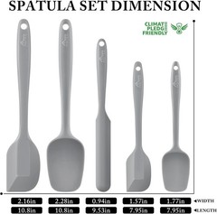 Complete Set of 5 BPA-Free Silicone Spatulas – Dishwasher Safe & Functional