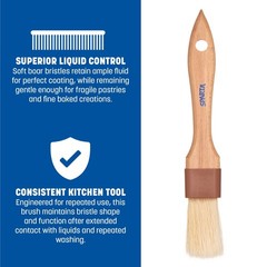 Sparta 4037200 Boarhair 8.25×1 In Flat Pastry Basting Brush Wood Handle Unit