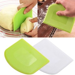 Dough Cutter Dual Sided Flexible Plastic Bowl Scraper for Bread Pizza Pastry