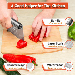 Pro Dough Pastry Scraper/Cutter/Chopper Stainless Steel Mirror Polished with Mea