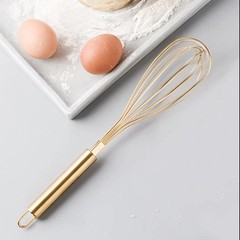 HAND MIXER STAINLESS STEEL EGG WHISK GOLD COLOR ECOFRIENDLY MANUAL EGG BEATER MI