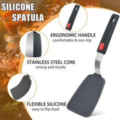 Juego de 3 espátulas de silicona para cocinar, resistentes al calor,hasta 600 °F