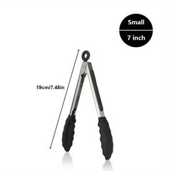 Kitchen Tongs with Silicone Tips – Stainless Steel tongs for cooking 3 sizes