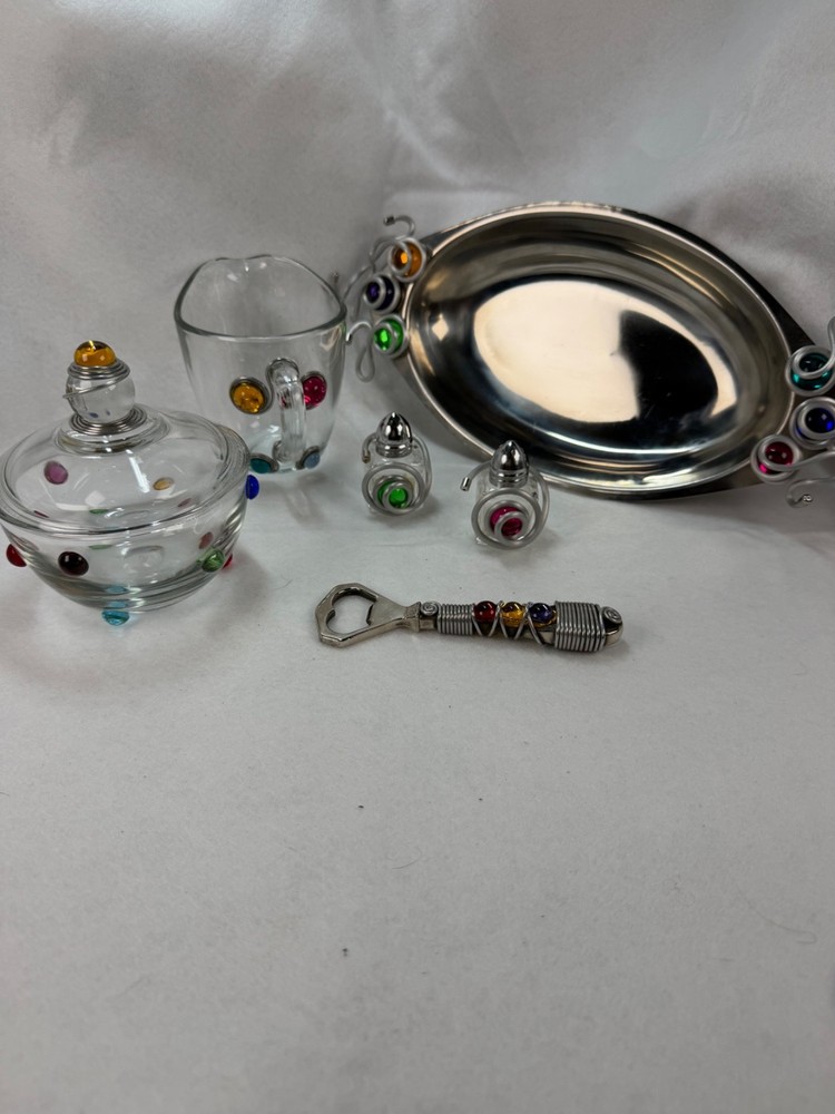 Vintage Gemstone and Wire 7 Piece Kitchen Set