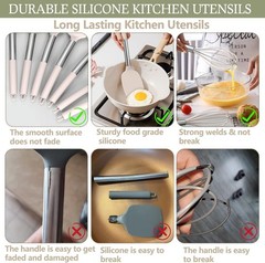 Elegant 15-Piece Kitchen Tool Set – Dishwasher Safe Stainless Steel & Silicone