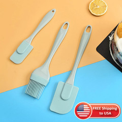 3Pcs Silicone Oil Brush Spatula Set Baking BBQ Party Basting Pastry Kitchen Tool