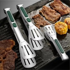 1 pcs Tongs Steak Clamp Kitchen Stainless Steel Tool Food Clip Bread Meat BBQ*