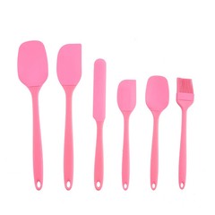 Silicone kitchenware 6-piece set, cream scraper, spatula, oil brush, size scrap