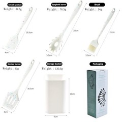 11 PCS SILICONE COOKING UTENSILS KITCHEN UTENSIL SETTURNERTONGSSPATULASPOONBRUSH