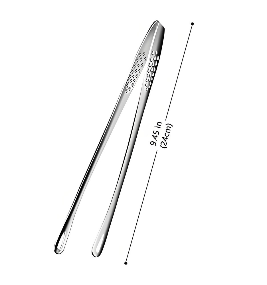 2× Stainless Steel Grill Tongs Kitchen Tweezers Cooking BBQ Steak Clamp Pastry