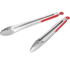 304 Stainless Steel Kitchen Cooking Tongs, 9″ and 12″ Set of 2