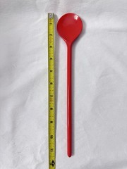 Vintage Dr Oetker 11.5” Round Stirring Spoon Red/Orange Melamine 522 MCM