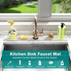 Stone Faucet Mat for Kitchen Sink – Quick Dry Diatomite Sink Splash Guard, Pr…