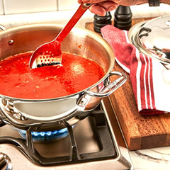 All-Clad T101 Stainless Steel Slotted Spoon Kitchen Tool, 13-Inch, Silver