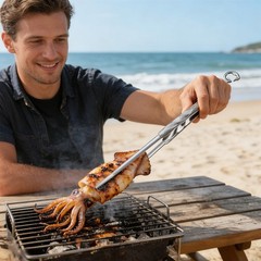 304 Stainless Steel Grill Tong 12.5 In Long-Handled Dishwasher Safe