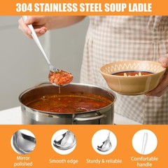 Small Stainless Steel Gravy Soup Ladle Serving Spoons Silver 8.2 In 10 PCS