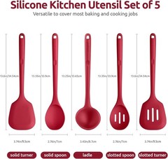 Silicone Kitchen Utensil Set High Heat Resistant 13.6in Long Nonstick Cookware