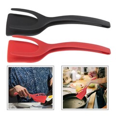 2pcs 2in1 Flip Utensils Non Stick Silicone Omelette Kitchen Spatula Cooking Tool