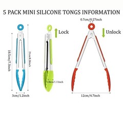 Silicone Kitchen Tongs with Stainless Steel Handle – (USA)