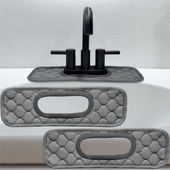 Bathroom Sink Splash Guard Oval-Hole Rectangle-Hole: , Faucet Mat for Bathroo…