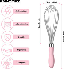 Wire Whisk Stainless Steel, Balloon Whisks for Cooking, Wisk Wisking Tool with S