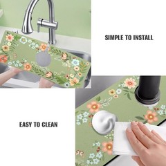 Sink Faucet Absorbing Mat, 2 Pack Drying Mat Around Faucet Sink Splash Guard …